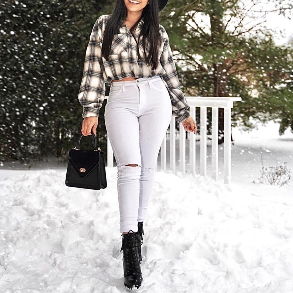 Black Lace Up High Chunky Heel Combat Boots - Picture 7 of 13